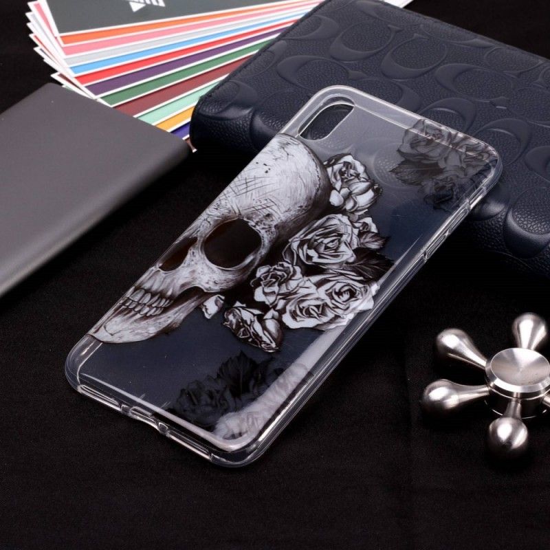 Cover iPhone XS Gennemsigtig Blomstret Kranium Original