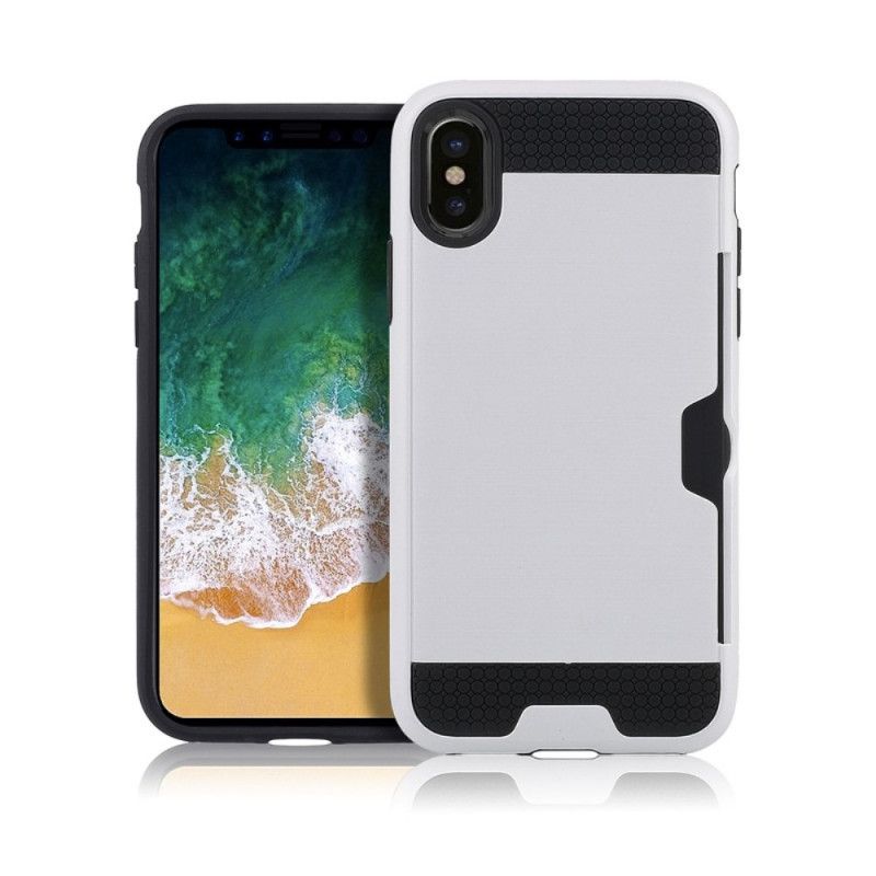 Cover iPhone XS Hvid Stiv Kortholder