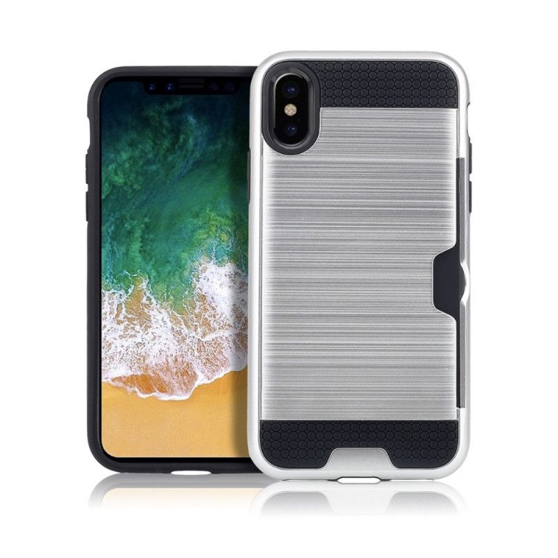 Cover iPhone XS Hvid Stiv Kortholder