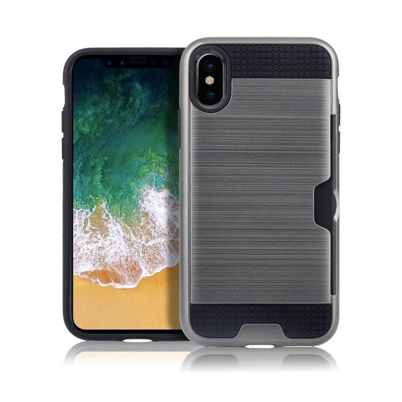 Cover iPhone XS Hvid Stiv Kortholder