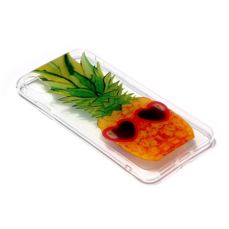 Cover iPhone XS Mobilcover Gennemsigtig Inkognito Ananas