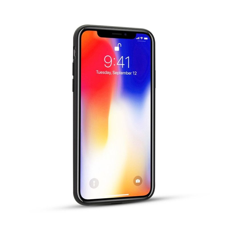 Cover iPhone XS Sort Ægte Lychee Læder