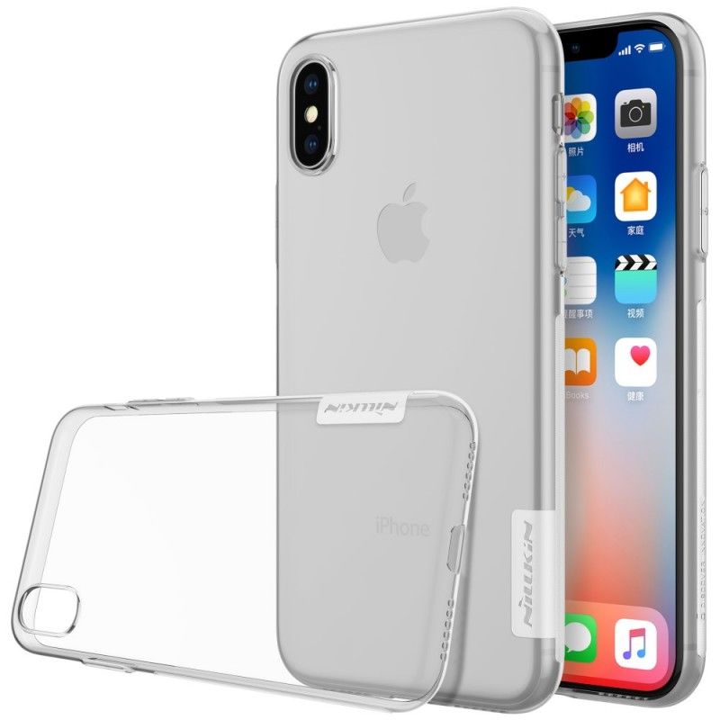 Cover iPhone XS Sort Gennemsigtig Nillkin