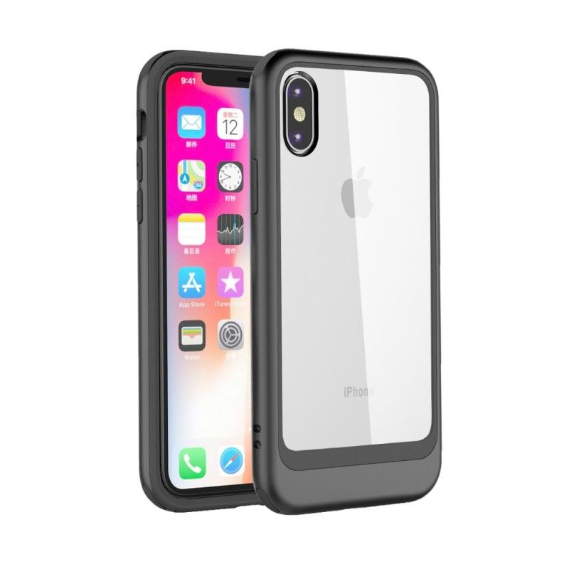 Cover iPhone XS Sort Transparent Aftagelig