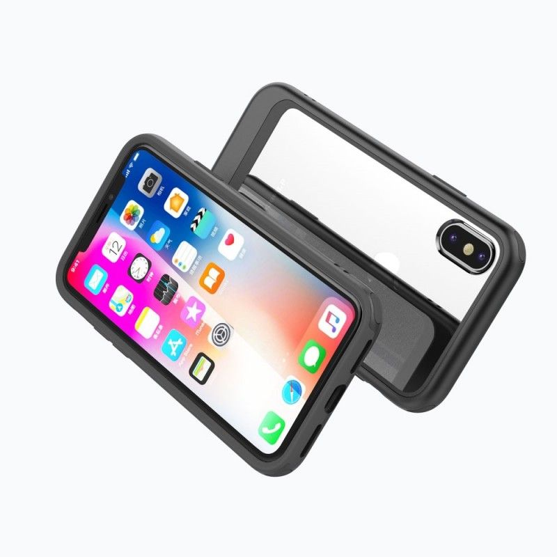 Cover iPhone XS Sort Transparent Aftagelig