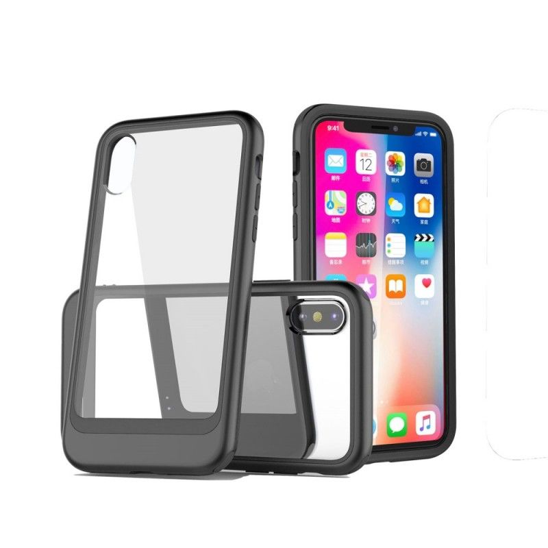 Cover iPhone XS Sort Transparent Aftagelig