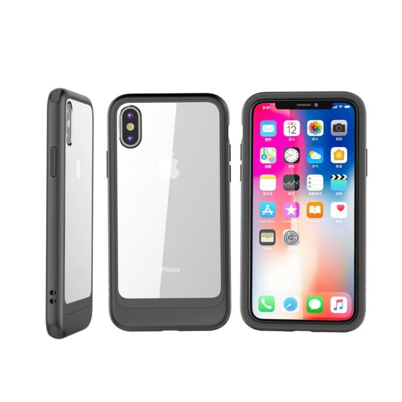 Cover iPhone XS Sort Transparent Aftagelig