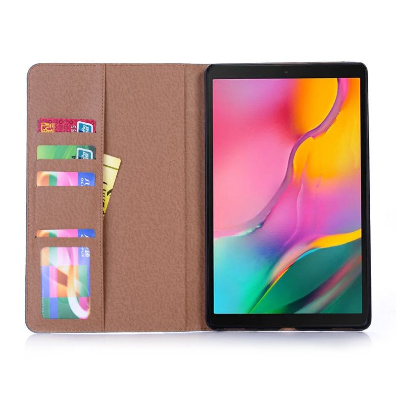 Etui Samsung Galaxy Tab A 10.1 (2019) Sort Vintage Imiteret Lædernitter