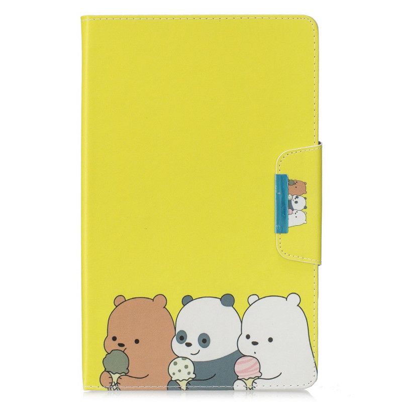 Flip Cover Læder for Samsung Galaxy Tab A 10.1 (2019) Bjørn Og Panda Femoir Design