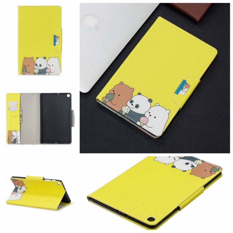 Flip Cover Læder for Samsung Galaxy Tab A 10.1 (2019) Bjørn Og Panda Femoir Design