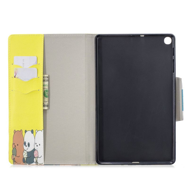 Flip Cover Læder for Samsung Galaxy Tab A 10.1 (2019) Bjørn Og Panda Femoir Design