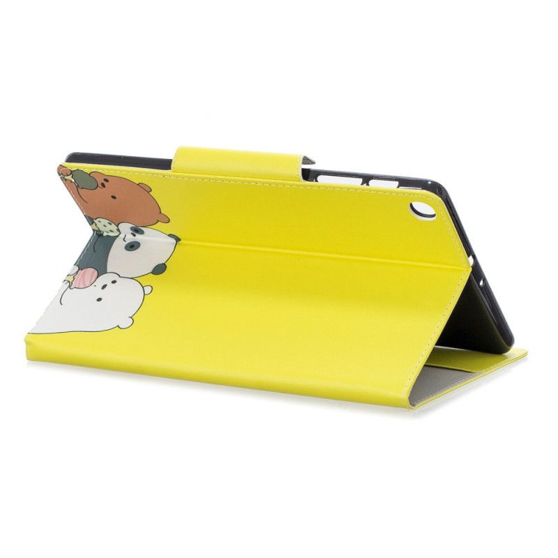 Flip Cover Læder for Samsung Galaxy Tab A 10.1 (2019) Bjørn Og Panda Femoir Design