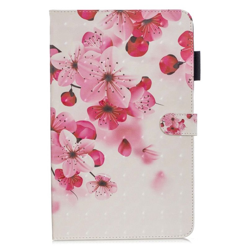 Flip Cover Læder for Samsung Galaxy Tab A 10.1 (2019) Hvid Blomsteropdagelse