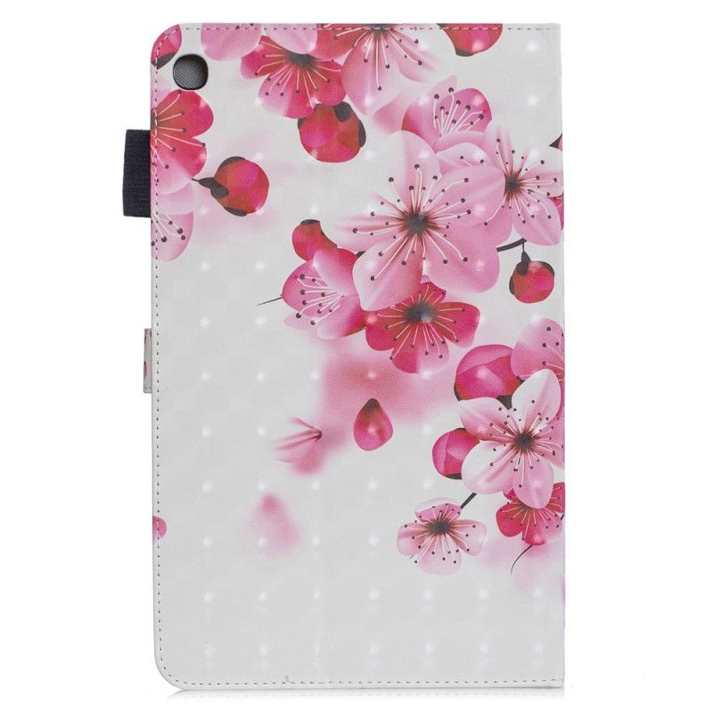 Flip Cover Læder for Samsung Galaxy Tab A 10.1 (2019) Hvid Blomsteropdagelse