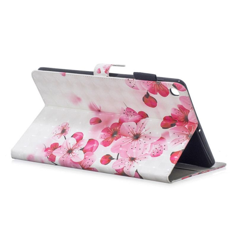 Flip Cover Læder for Samsung Galaxy Tab A 10.1 (2019) Hvid Blomsteropdagelse