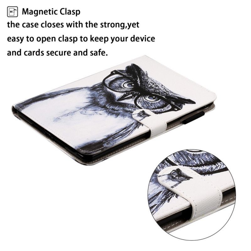 Flip Cover Læder for Samsung Galaxy Tab A 10.1 (2019) Intellektuel Ugle