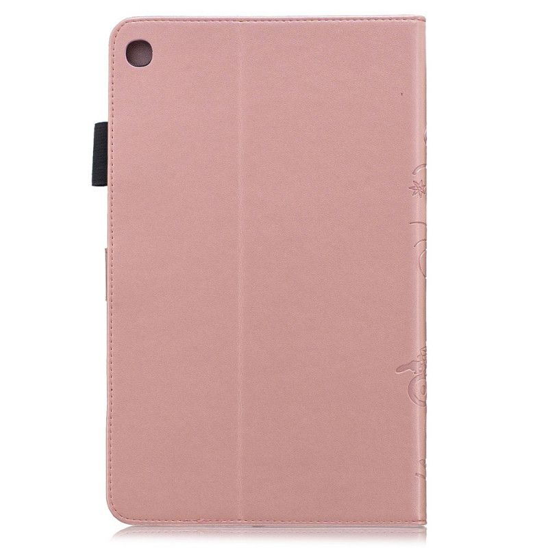 Flip Cover Læder for Samsung Galaxy Tab A 10.1 (2019) Lyseblå Sommerfugle Og Blomster