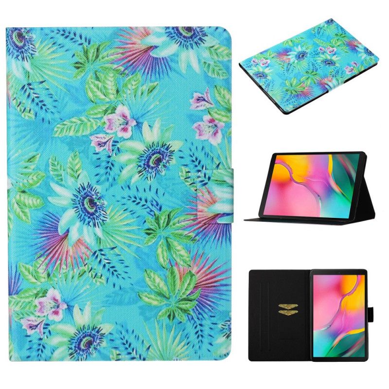 Flip Cover Læder Samsung Galaxy Tab A 10.1 (2019) Blomster Og Blade Beskyttelse