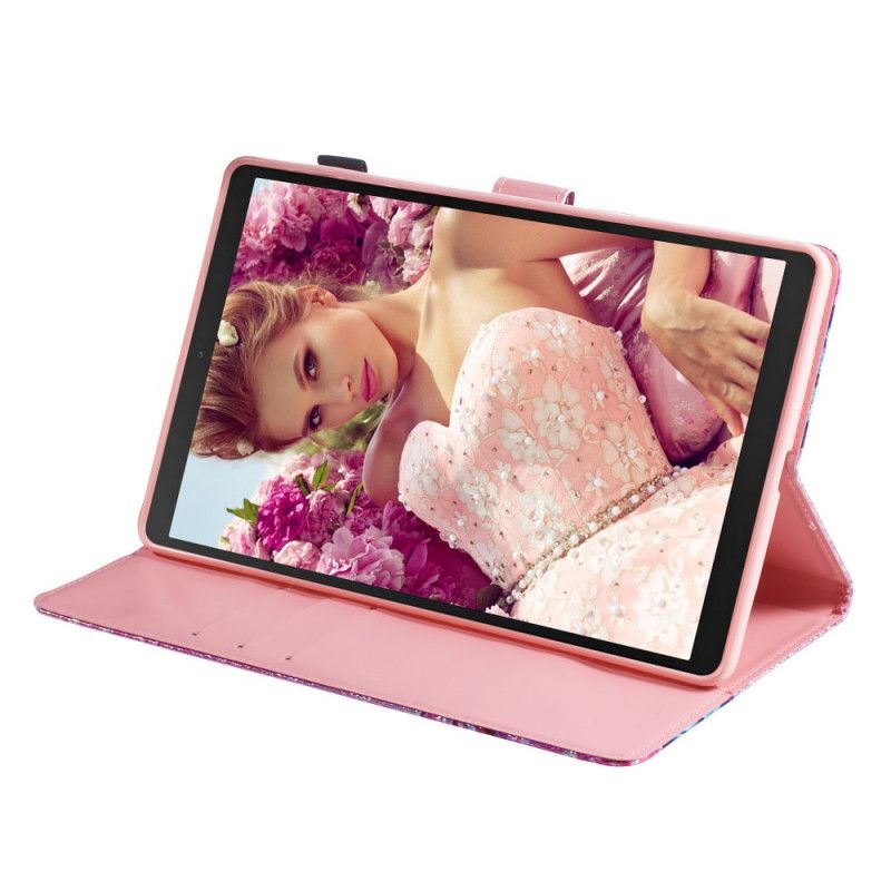 Flip Cover Læder Samsung Galaxy Tab A 10.1 (2019) Glitter Sommerfugle