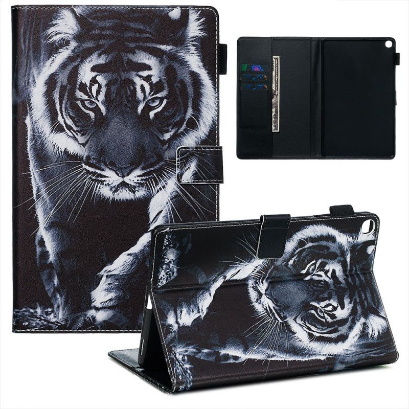 Flip Cover Læder Samsung Galaxy Tab A 10.1 (2019) Grå Tigerserie Original