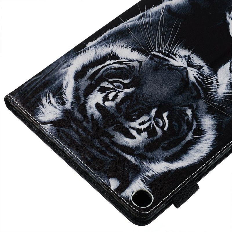 Flip Cover Læder Samsung Galaxy Tab A 10.1 (2019) Grå Tigerserie Original