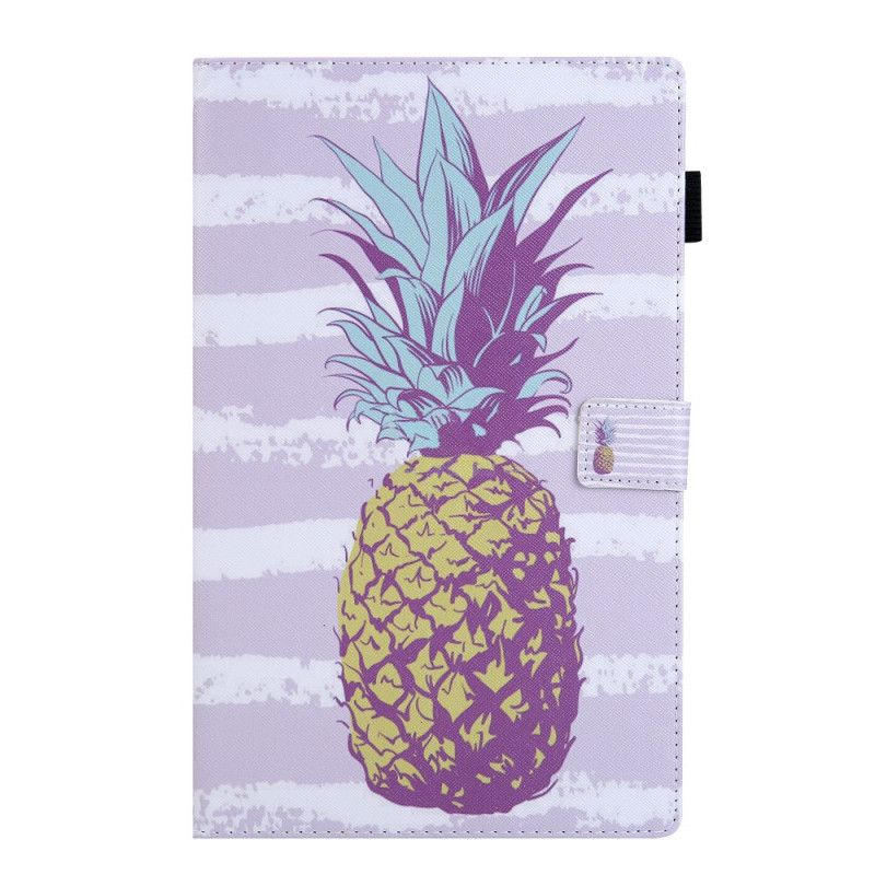 Flip Cover Læder Samsung Galaxy Tab A 10.1 (2019) Magenta Ananas Design