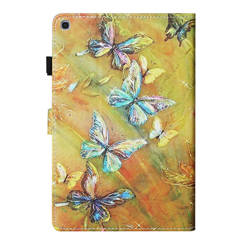 Flip Cover Læder Samsung Galaxy Tab A 10.1 (2019) Malede Sommerfugle Original