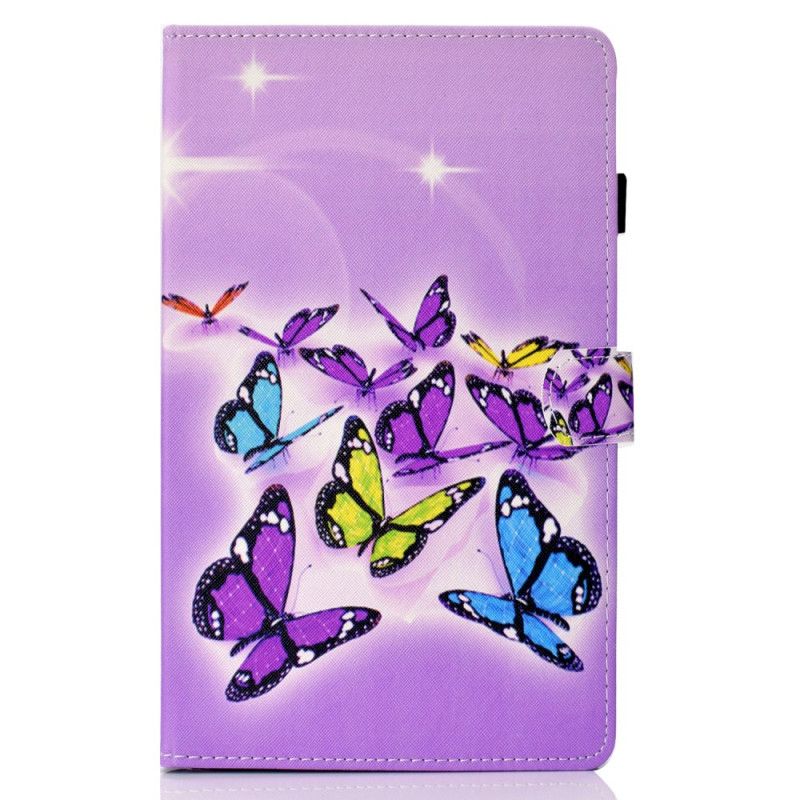 Flip Cover Læder Samsung Galaxy Tab A 10.1 (2019) Sommerfugle