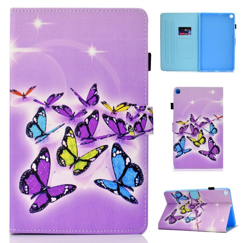 Flip Cover Læder Samsung Galaxy Tab A 10.1 (2019) Sommerfugle