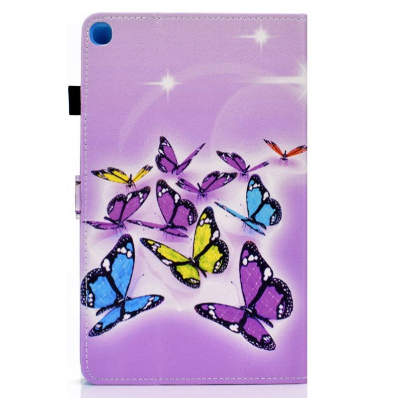 Flip Cover Læder Samsung Galaxy Tab A 10.1 (2019) Sommerfugle