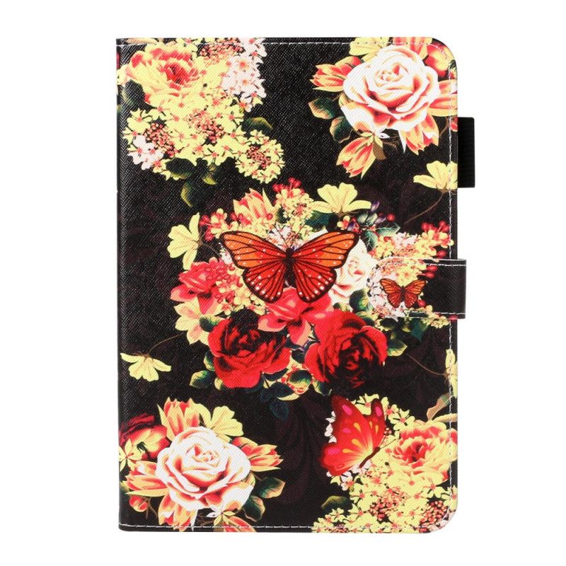 Flip Cover Læder Samsung Galaxy Tab A 10.1 (2019) Sort Blomster