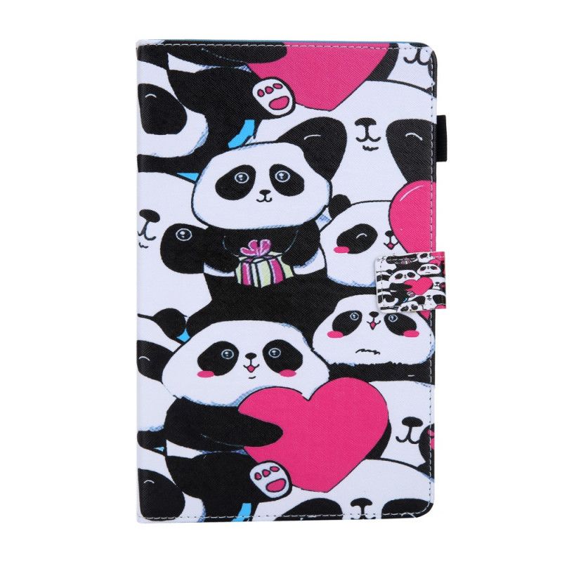 Flip Cover Samsung Galaxy Tab A 10.1 (2019) Hvid Mobilcover Kun Pandaer