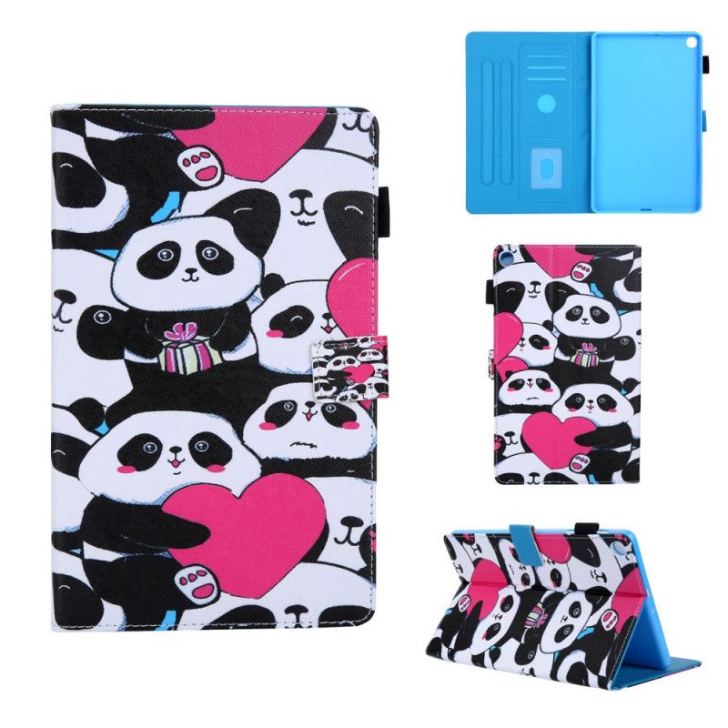 Flip Cover Samsung Galaxy Tab A 10.1 (2019) Hvid Mobilcover Kun Pandaer