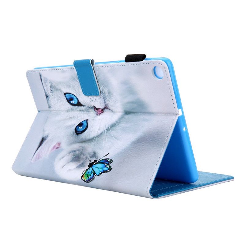 Flip Cover Samsung Galaxy Tab A 10.1 (2019) Hvid Sommerfugleserie