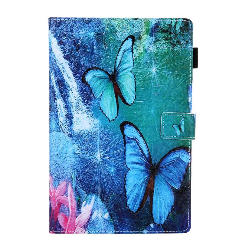 Flip Cover Samsung Galaxy Tab A 10.1 (2019) Hvid Sommerfugleserie