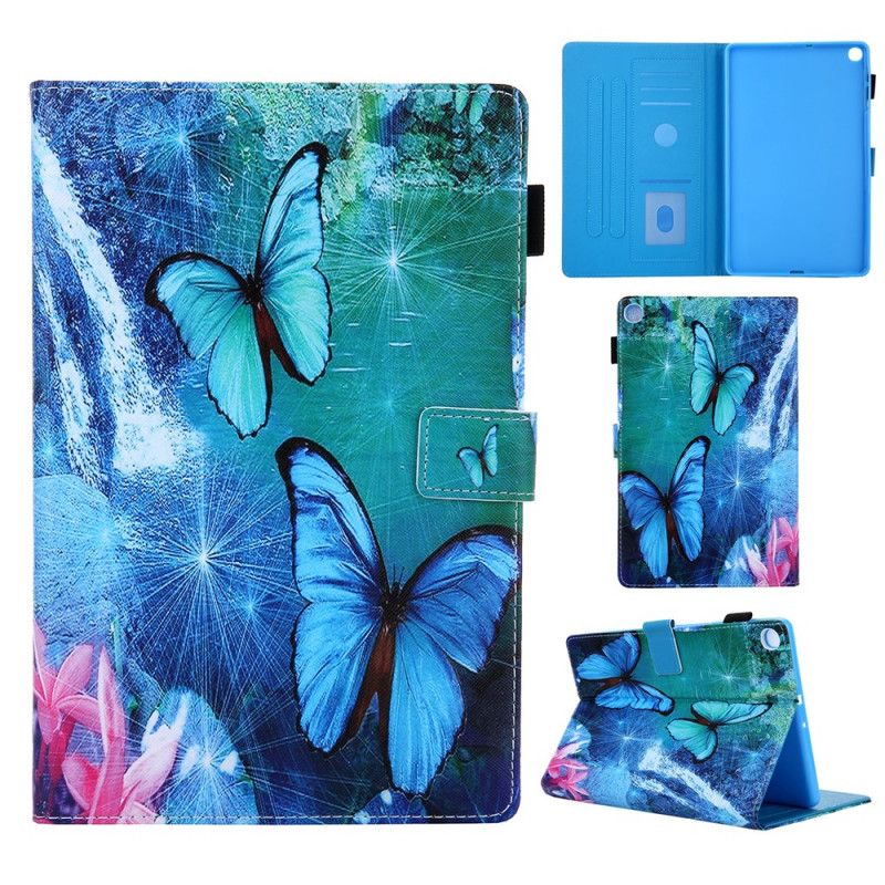 Flip Cover Samsung Galaxy Tab A 10.1 (2019) Hvid Sommerfugleserie