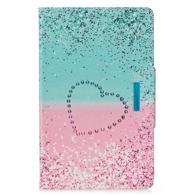 Flip Cover Samsung Galaxy Tab A 10.1 (2019) Mobilcover Glitterhjerte Med Design