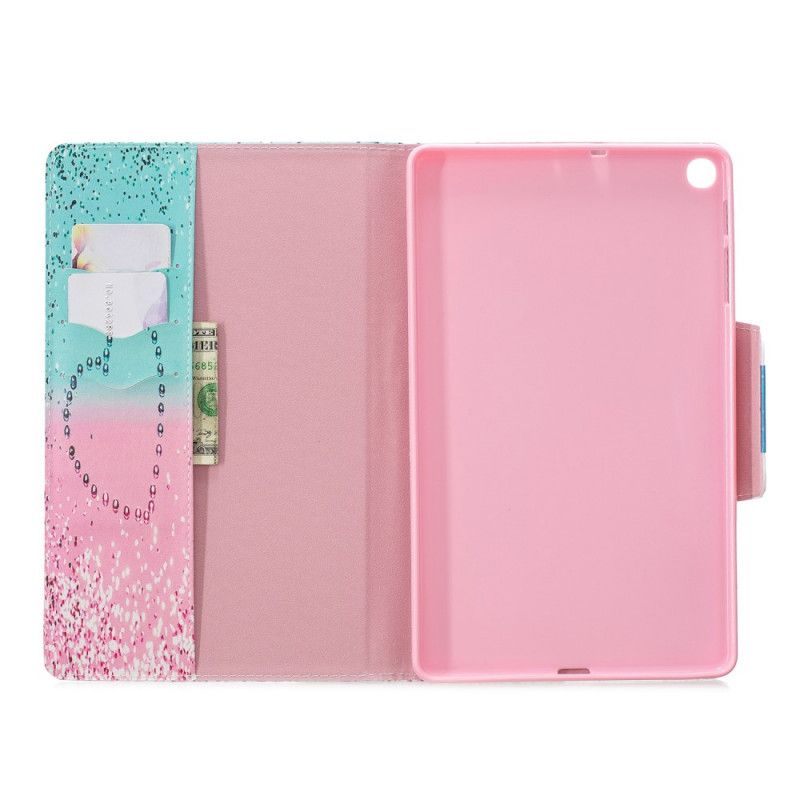 Flip Cover Samsung Galaxy Tab A 10.1 (2019) Mobilcover Glitterhjerte Med Design