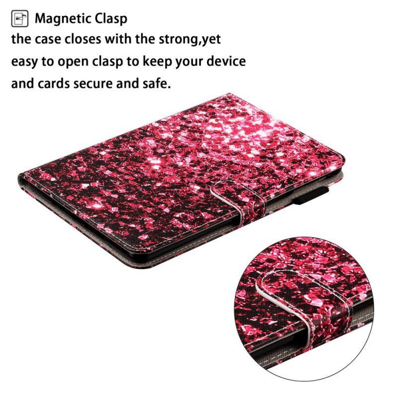 Flip Cover Samsung Galaxy Tab A 10.1 (2019) Rød Mobilcover Glitrende Design