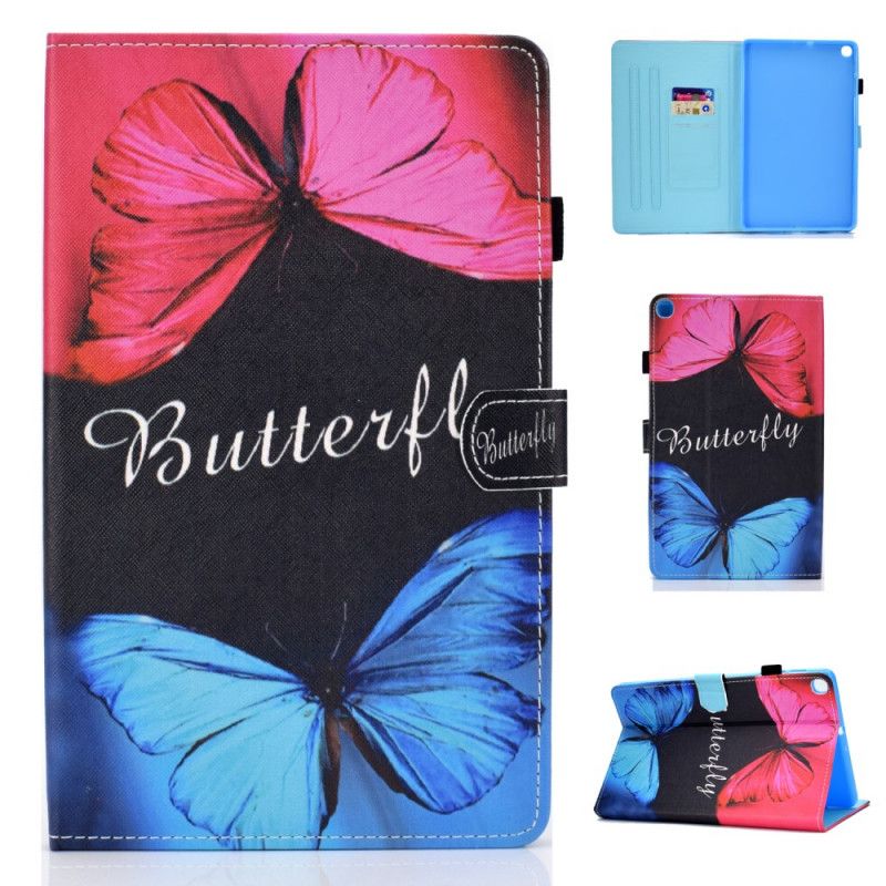 Flip Cover Samsung Galaxy Tab A 10.1 (2019) Sort Fantastiske Sommerfugle