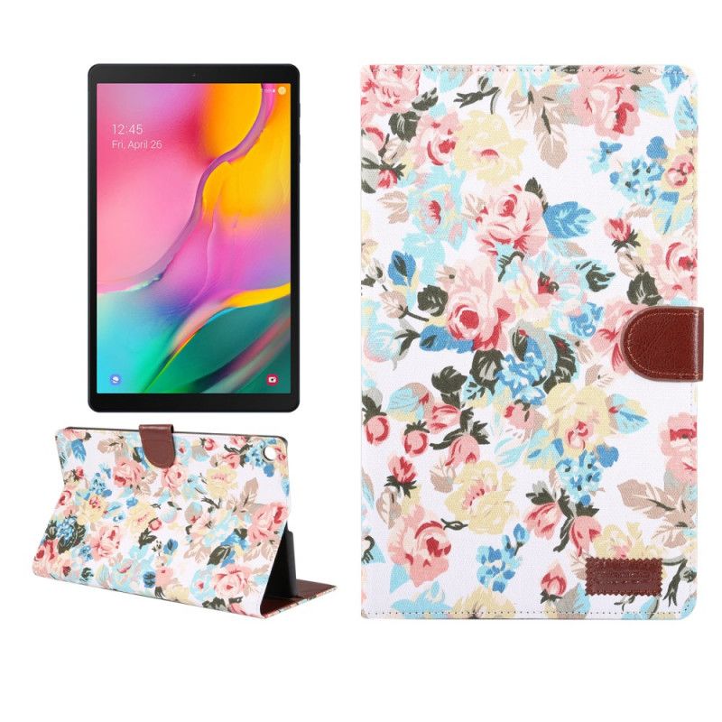 Flip Cover Samsung Galaxy Tab A 10.1 (2019) Sort Frihedsblomster