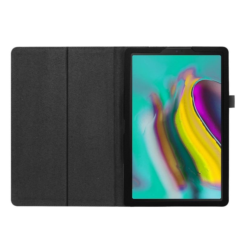 Flip Cover Samsung Galaxy Tab A 10.1 (2019) Sort Mobilcover 2 Litchi-Imiterede Læderklapper