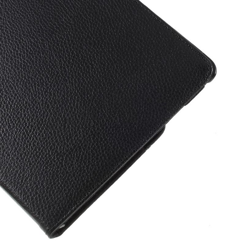 Flip Cover Samsung Galaxy Tab A 10.1 (2019) Sort Mobilcover 360 ° Drejeligt Lychee-Imiteret Læder