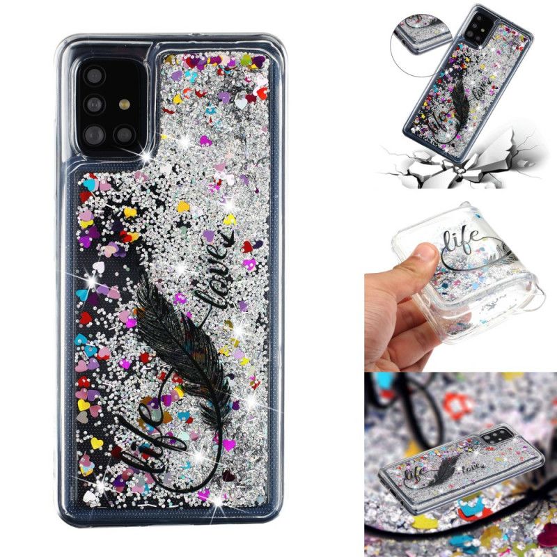 Cover for Samsung Galaxy A52 4G / A52 5G Liv & Kærlighed Glitter