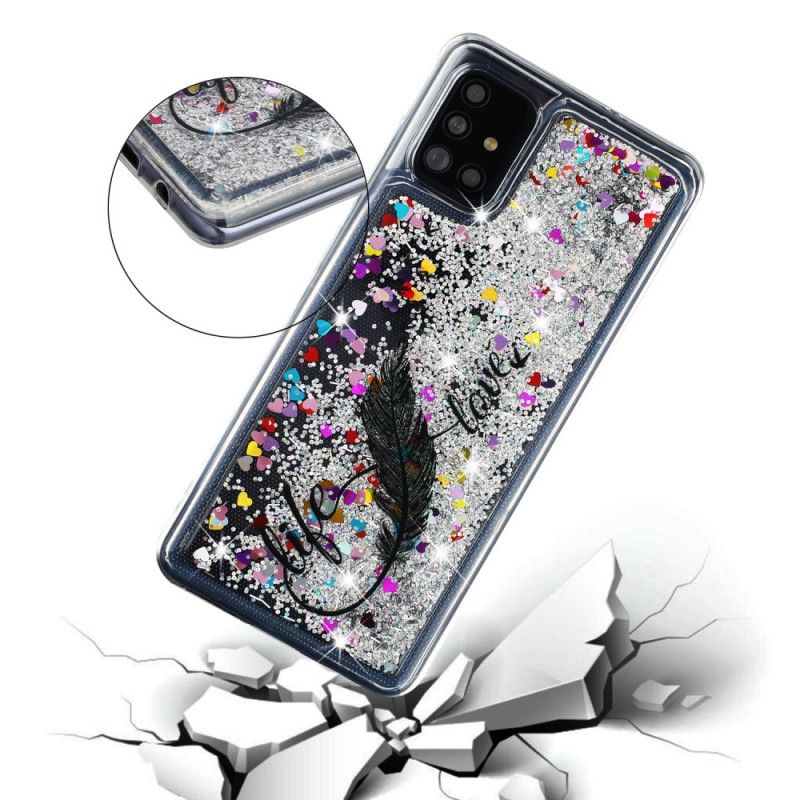 Cover for Samsung Galaxy A52 4G / A52 5G Liv & Kærlighed Glitter