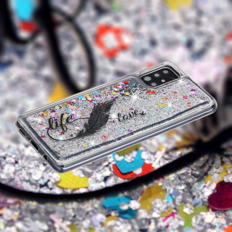 Cover for Samsung Galaxy A52 4G / A52 5G Liv & Kærlighed Glitter