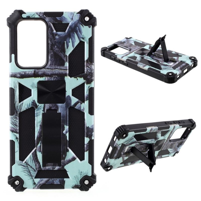 Cover Samsung Galaxy A52 4G / A52 5G Grøn Camouflage Aftageligt Medie