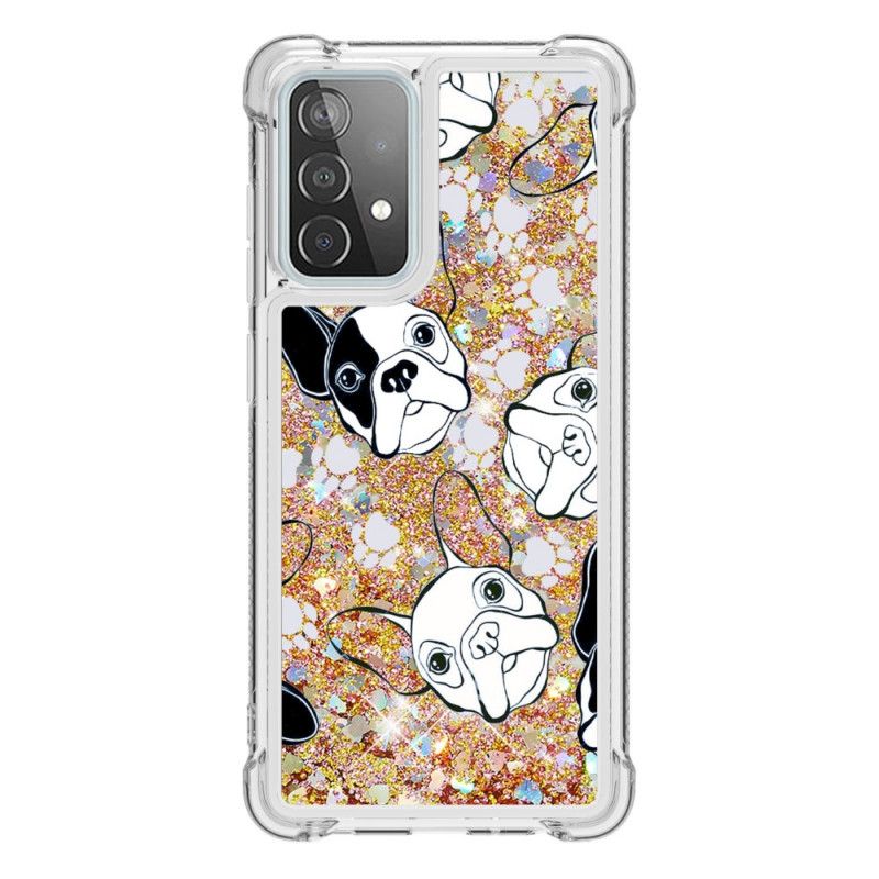 Cover Samsung Galaxy A52 4G / A52 5G Hr. Hund Glitter Beskyttelse