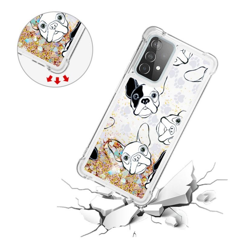 Cover Samsung Galaxy A52 4G / A52 5G Hr. Hund Glitter Beskyttelse