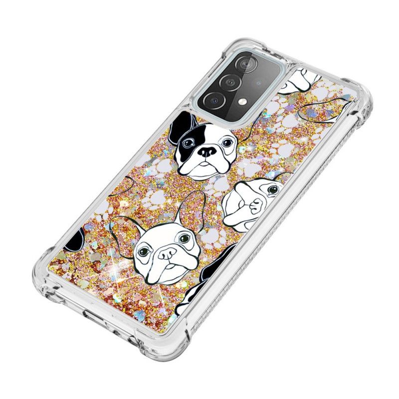 Cover Samsung Galaxy A52 4G / A52 5G Hr. Hund Glitter Beskyttelse